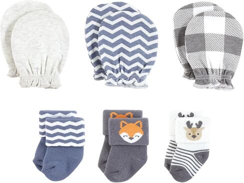 Hudson Baby Unisex Baby Caps or Headbands, Bibs, Mittens and Socks 12pc Set, Dinosaur, 0-6 Months in Saudi Arabia