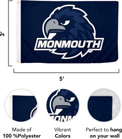 Desert Cactus Monmouth University Flag Hawks Banners 100% Polyester Indoor Outdoor 3x5 feet Flags (Style 1) in Saudi Arabia