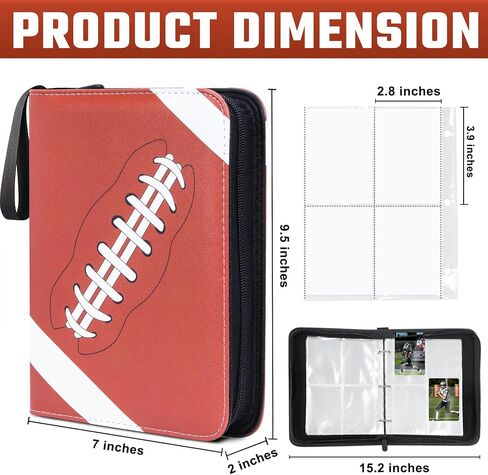 Baseball Card Binder 440 Pockets, Baseball Trading Cards Collection, 4-Pocket Sports Card Holder with 55 Pages Removable Sleeves and Zipper in Saudi Arabia