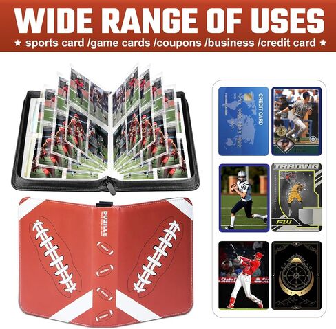 Baseball Card Binder 440 Pockets, Baseball Trading Cards Collection, 4-Pocket Sports Card Holder with 55 Pages Removable Sleeves and Zipper in Saudi Arabia