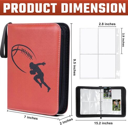 Baseball Card Binder 440 Pockets, Baseball Trading Cards Collection, 4-Pocket Sports Card Holder with 55 Pages Removable Sleeves and Zipper in Saudi Arabia