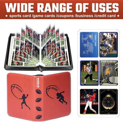 Baseball Card Binder 440 Pockets, Baseball Trading Cards Collection, 4-Pocket Sports Card Holder with 55 Pages Removable Sleeves and Zipper in Saudi Arabia