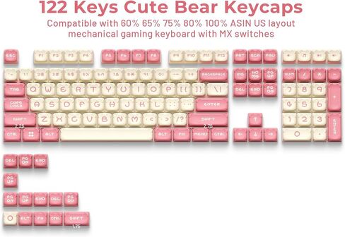 XVX Cute Cat Keycaps, Thick PBT Keycap MAO Profile, 141 Keys Keyboard Keycaps, Dye-Sublimation Keycap Set Compatible with 60% 75% 96% 100% Cherry Gateron MX Switches Mechanical Gaming Keyboard in Saudi Arabia