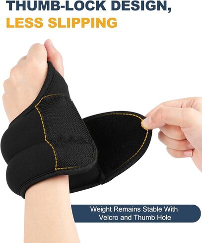 Wrist Weights with Thumb Loops Lock for Women Men, Set of 2, 0.5lb 1lb 2lbs Each, Arm Ankle Weights Set for Walking Running Aerobic Weightlifting Gymnastic Aerobic Jogging Training Cardio in Kuwait
