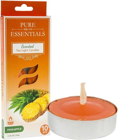 مجموعة متنوعة من 50 شمعة معطرة للشاي الخفيف - مجموعة شموع معطرة بالجملة - شموع تيلايت - الفانيليا وجوز الهند والأناناس وقرفة التفاح والكرز الأسود in Saudi Arabia