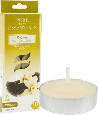 مجموعة متنوعة من 50 شمعة معطرة للشاي الخفيف - مجموعة شموع معطرة بالجملة - شموع تيلايت - الفانيليا وجوز الهند والأناناس وقرفة التفاح والكرز الأسود in Saudi Arabia