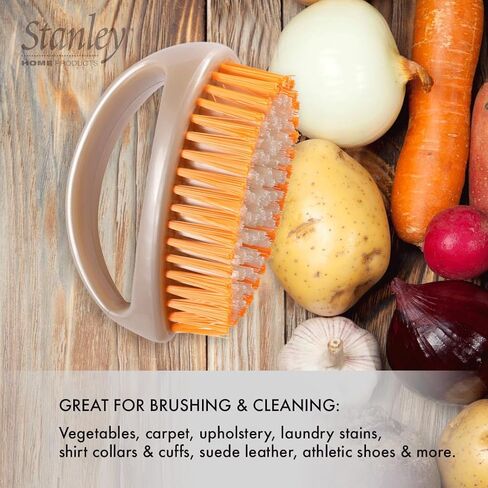 Stanley Home Products Super Scrubby Scrub Brush - All Purpose Cleaning Scrubber w/ Looped Handle For Scrubbing Vegetables, Laundry, Shoes, Car & Tub - Deep Multi Surface Cleaning For Home & Business in Saudi Arabia