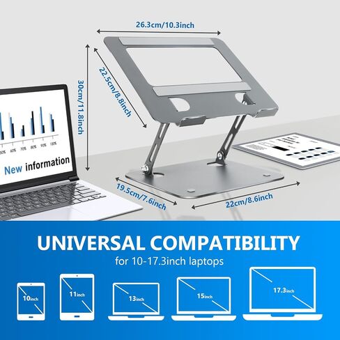 Laptop Stand with Cooling Fan, Adjustable Height, Portable, Suitable for All Laptops of 10"-17.3" in Saudi Arabia