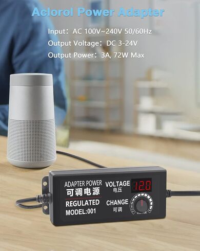 Aclorol مصدر طاقة عالمي 4V-24V 5A 120W محول طاقة AC/DC قابل للتعديل 100-240V AC إلى DC 24V 19V 12V 5V 9V 6V 5A 4A محول تحويل متغير الجهد مع محول قطبية و14 نصيحة in Kuwait