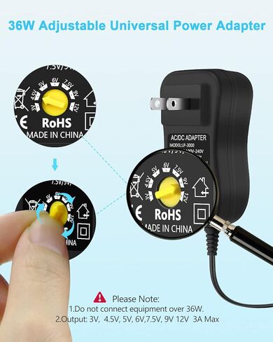 Aclorol مصدر طاقة عالمي 4V-24V 5A 120W محول طاقة AC/DC قابل للتعديل 100-240V AC إلى DC 24V 19V 12V 5V 9V 6V 5A 4A محول تحويل متغير الجهد مع محول قطبية و14 نصيحة in Kuwait