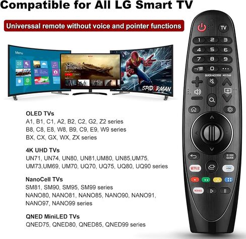 بديل لجهاز التحكم عن بعد لتلفزيون LG المتوافق مع جميع أجهزة تلفزيون LG الذكية، بديل جهاز التحكم عن بعد بإضاءة خلفية عالمية لجهاز التحكم عن بعد LG Magic وجهاز التحكم عن بعد بالأشعة تحت الحمراء in Saudi Arabia