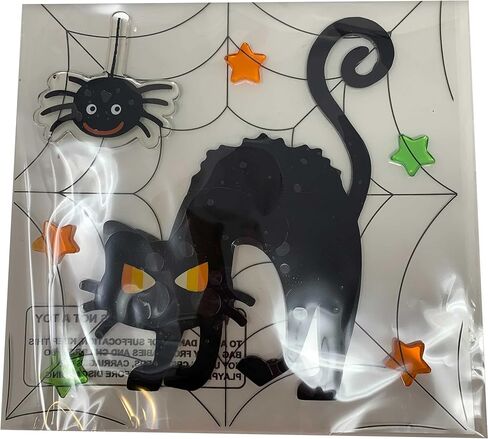 ملصقات جل الهالوين (مجموعة من 4)، ملصقات نوافذ الهالوين، ديكورات نوافذ الهالوين، ملصقات نوافذ الهالوين، ملصقات الهالوين، زخارف جل لاصقة (مجموعة 1) in Kuwait