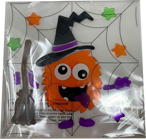 ملصقات جل الهالوين (مجموعة من 4)، ملصقات نوافذ الهالوين، ديكورات نوافذ الهالوين، ملصقات نوافذ الهالوين، ملصقات الهالوين، زخارف جل لاصقة (مجموعة 1) in Kuwait