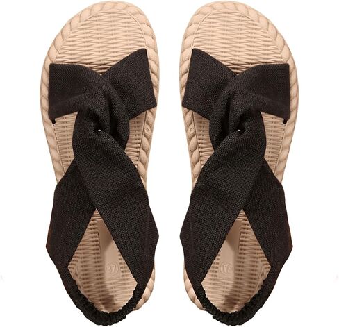 Verdusa Women's Open Toe Elastic Ankle Strap Flat Sandals Summer Shoes in Saudi Arabia