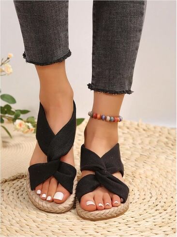 Verdusa Women's Open Toe Elastic Ankle Strap Flat Sandals Summer Shoes in Saudi Arabia