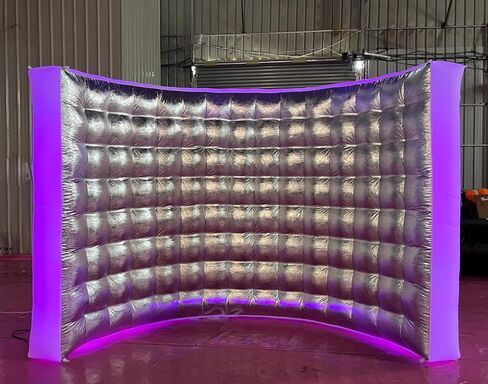Gold Inflatable Photo Booth Wall with Led Lights |10' L x 5' W x 7.6' H| Inflatable Photo Booth Backdrop for Advertising, Bars, Shopping Malls, Party Wedding in Kuwait