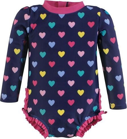 Hudson Baby Baby Girl's Rashguard Toddler Swimsuit, Classic Rainbow, 3T in Saudi Arabia