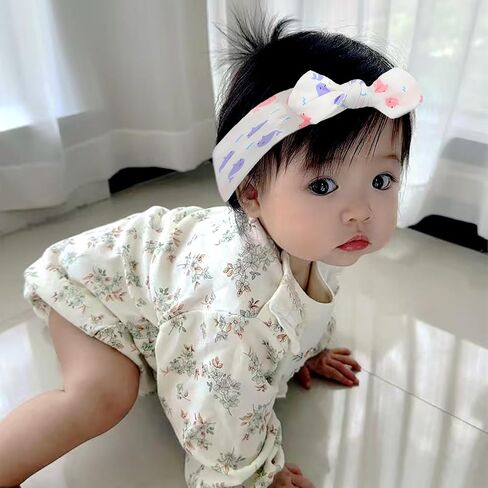 8 Pcs Baby Girl Headband Stretchy Bows Headbands Knot Hairbands Bow Handmade Soft Headband with Bow Newborns Infants Toddlers Baby Headband for Baby Girl Hair Accessories in Saudi Arabia