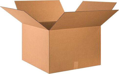 BOX USA 10 عبوات من صناديق الورق المقوى المموج، 24 بوصة طول × 24 بوصة عرض × 16 بوصة ارتفاع، كرافت، الشحن والتعبئة والنقل in Saudi Arabia