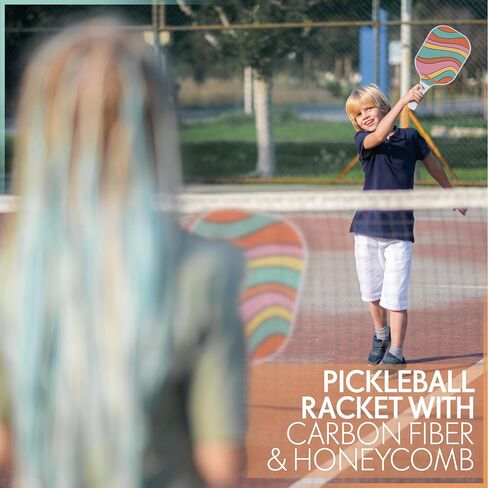 Lightweight Pickleball Paddle I Carbon Fiber I Honeycomb Core I Durable PVC Frame I Non-Slip Ribbed Grip I USAPA Approved in Saudi Arabia