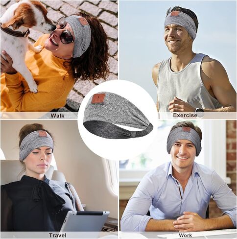 2-Pack Sleeping Headphones Bluetooth Headband, 2024 New Headband Headphones with Ultra-Thin Speakers, Wireless Headphones Headband for Side Sleepers, Running, Insomniac, Travel, Meditation（Black&Grey） in Kuwait