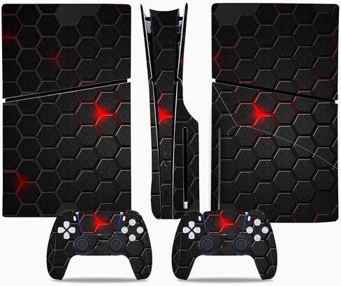 Skin Sticker for PS5 Slim Disc Console and Wireless Controller, Full Set Protective Skin Wrap, Game Accessories Decal Cover for PS5 Slim Disc (Sea Wave) in Saudi Arabia
