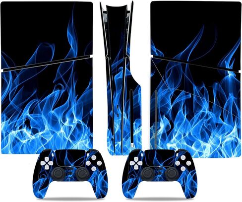 Skin Sticker for PS5 Slim Disc Console and Wireless Controller, Full Set Protective Skin Wrap, Game Accessories Decal Cover for PS5 Slim Disc (Sea Wave) in Saudi Arabia