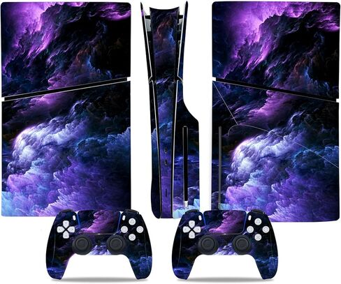 Skin Sticker for PS5 Slim Disc Console and Wireless Controller, Full Set Protective Skin Wrap, Game Accessories Decal Cover for PS5 Slim Disc (Sea Wave) in Saudi Arabia