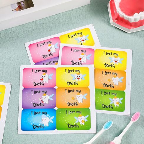 60 Pcs I Lost a Tooth Stickers Lost Tooth Stickers Dental Stickers Tooth Fairy Stickers Tooth Stickers for Boys and Girls Tooth Fairy Box Decor in Kuwait
