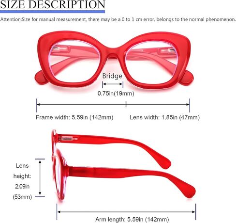 REAVEE 3 Pack Oversized Cat Eye Reading Glasses for Women men Thick Frame, Blue Light Blocking Readers Stylish Large Eyewear in Saudi Arabia