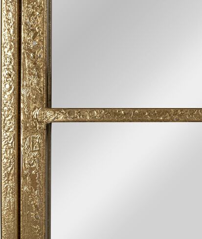 مرآة حائط مقوسة معدنية مزخرفة من Creative Co-Op بتصميم على شكل نافذة، ذهبي in Saudi Arabia