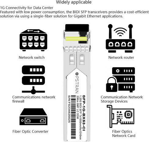 1000BASE-BX-U BiDi SFP وحدة الإرسال والاستقبال الضوئية المتوافقة مع Cisco MGBBX1 1310nm-TX/1490nm-RX 20km DOM Simplex LC SMF in Kuwait
