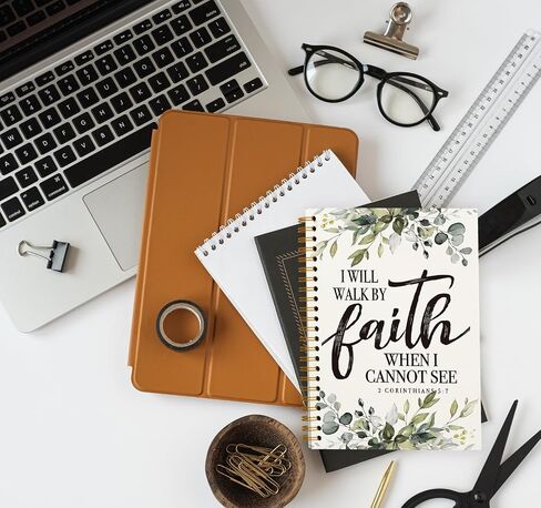 Christian Bible Verse Notebook - Scripture Journal Prayer Notebook for Note Taking Church Work, Great is Your Faithfulness, College Ruled Hardcover Spiral Notebook 5.5 x 8.3 in Saudi Arabia