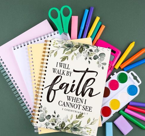 Christian Bible Verse Notebook - Scripture Journal Prayer Notebook for Note Taking Church Work, Great is Your Faithfulness, College Ruled Hardcover Spiral Notebook 5.5 x 8.3 in Saudi Arabia