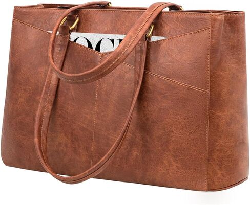 LOVEVOOK Laptop Tote Bag for Women, Office Work Bag Briefcase fit for 15.6 inch Laptop, Large Capacity Teacher Computer Bag Handbag Retro Coffee in Saudi Arabia