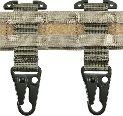 Tactical Belt Clip T-Mount Molle Clip Molle Bag Clip Tactical Clash Hook Hanging Carabiner, MOLLE Webbing Belt Clip with Metal Hook for Tactical Backpack Vest Belt (Woodland Multicam) in Saudi Arabia