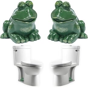 Frog Toilet Bolt Caps 2pcs Green Resin Frog Toilet Bolt Covers Decorative for Bathroom Toilet Decor