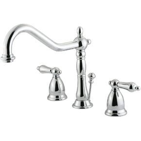 Kingston Brass KS1991AL Heritage Widespread Bathroom Faucet, Polished Chrome