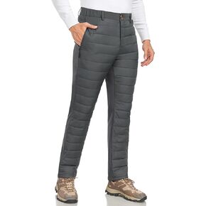 Little Donkey Andy Men's Puffer Pants Winter Warm Fleece Lined Quilted Insulation Snow Ski Pants, Grey XXL