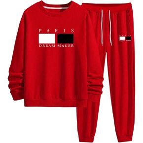 GORGLITTER Men's 2 Piece Sweatsuits Track Suits Long Sleeve Sweatshirts Sweatpants Set Dippy Clothes