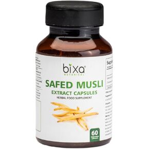 bixa BOTANICAL Safed Musli Extract Capsules (Chlorophytum borivilianum) (60 Veg Capsules 450mg) Pack of 1