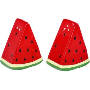 The Bridge Collection Watermelon Salt and Pepper Shaker Set - 2 Piece Set - Watermelon Slice Salt & Pepper Shakers - Summer Kitchen Decor