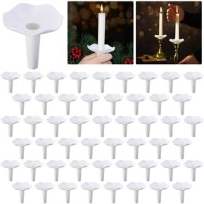 ebaokuup 60 جهاز كمبيوتر شخصى حماة بالتنقيط شمعة قابلة لإعادة الاستخدام، حاملي الشموع البلاستيكية القابلة للفصل مع الماسك الشمع، شمعة bobeches للكنيسة الوقفة الاحتجاجية عشية عيد الميلاد حفل زفاف التناقص التدريجي الشمعدانات in Kuwait