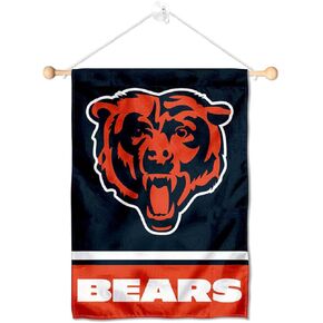 Chicago Bears Bear Head Banner Window Wall Hanging Flag with Suction Cup