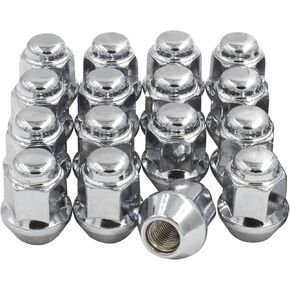 Wheel Accessories Parts Set of ATV/UTV 16 Red 10x1.25 Lug Nuts 1.38" Long for Car Small Diameter Bulge Acorn Spline Lug Nuts Cone Seat Locking with Key (M10x1.25, Red)
