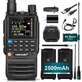 TIDRADIO TD-H3 Ham Radio Handheld, Multi-Band ham Radio with Wireless Programming, Two Way Radios with 4pcs 2500mAh Battery, TD-771 Long Antenna, USB-C Programming & Charging, One Key Frequency Match