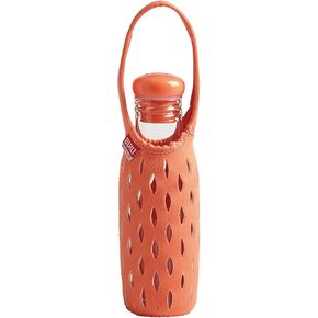 BUILT NY Glass Water Bottle with Neoprene Tote, 17-Ounce, Navy