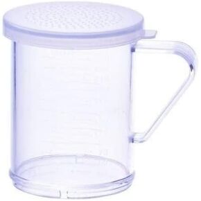Winco PDG-10CS, 10 Oz Plastic Dredge with Clear Snap-on Lid, Seasoning Sugar Spice Pepper Shaker with Small Holes…