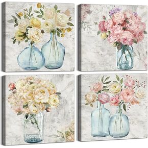 WZSart Ocean Animals Plants Bathroom Decor Canvas Wall Arts Watercolor Sea Turtle Seahorse Seaweed Printed Pictures Artwork Vintage Painting Decoration for Bathroom Living Room Kithcen Ready to Hang