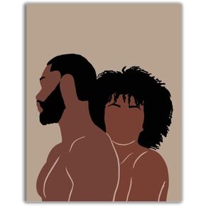 ShopHaven Black Couple Art, Couple Kissing, Black Love, Boho Art, Romantic Poster- 11x14 - Unframed - Decor for Home, Bedroom, Dorm, Gift